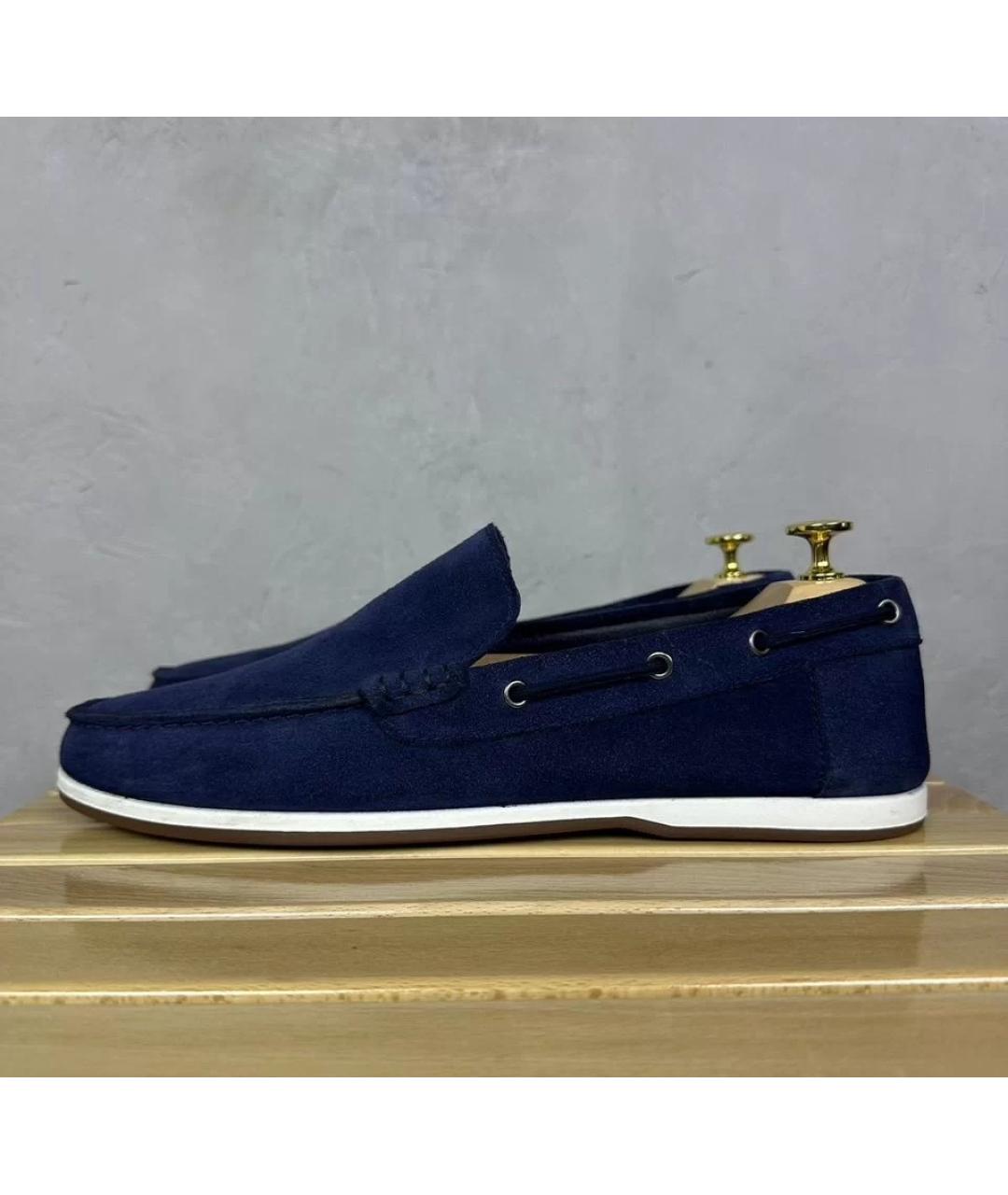 CLARKS Темно-синие замшевые лоферы, фото 4