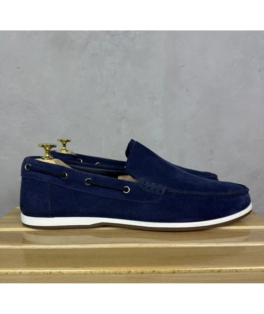 CLARKS Темно-синие замшевые лоферы, фото 10