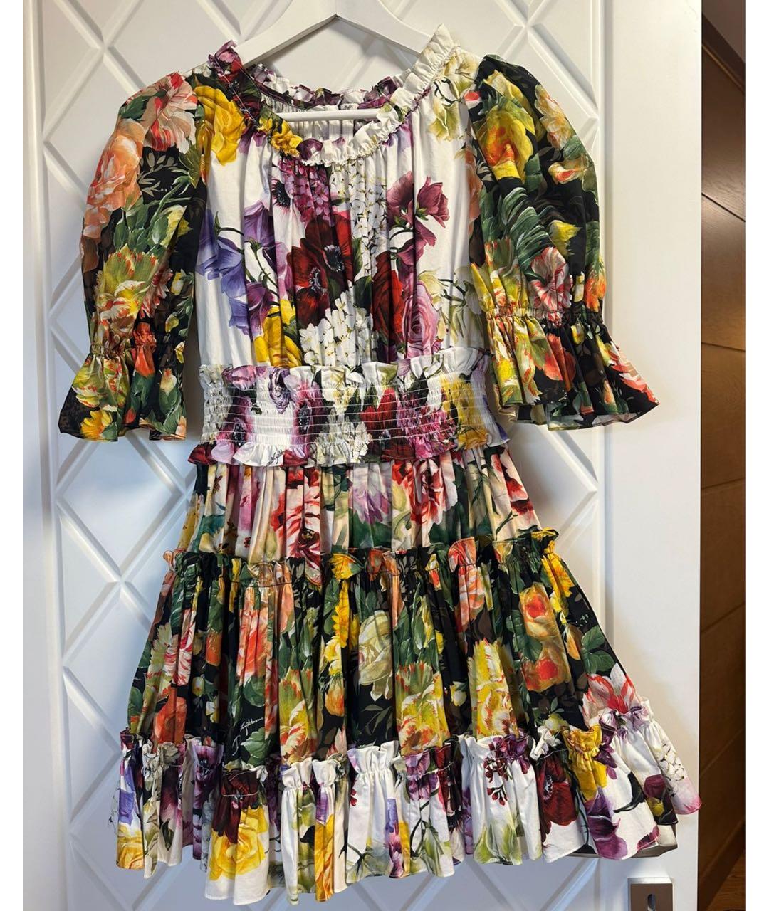 DOLCE&GABBANA Мульти хлопковое коктейльное платье, фото 3