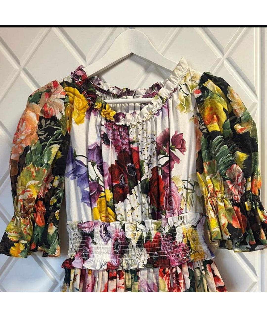 DOLCE&GABBANA Мульти хлопковое коктейльное платье, фото 2