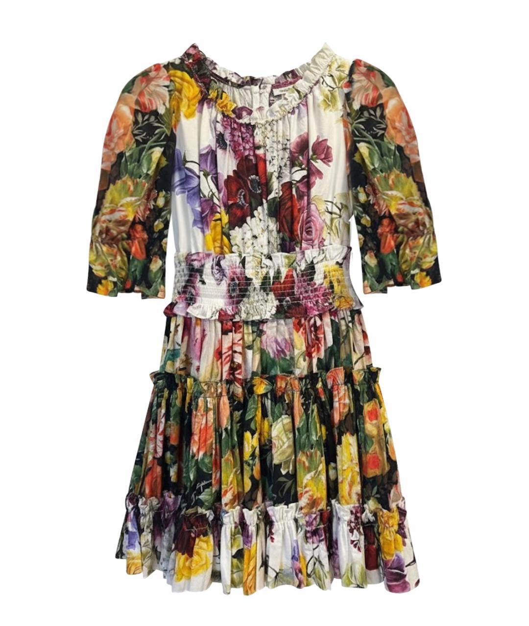 DOLCE&GABBANA Мульти хлопковое коктейльное платье, фото 1