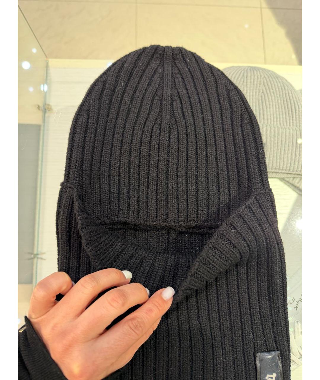 HERNO Черная шерстяная шапка, фото 3