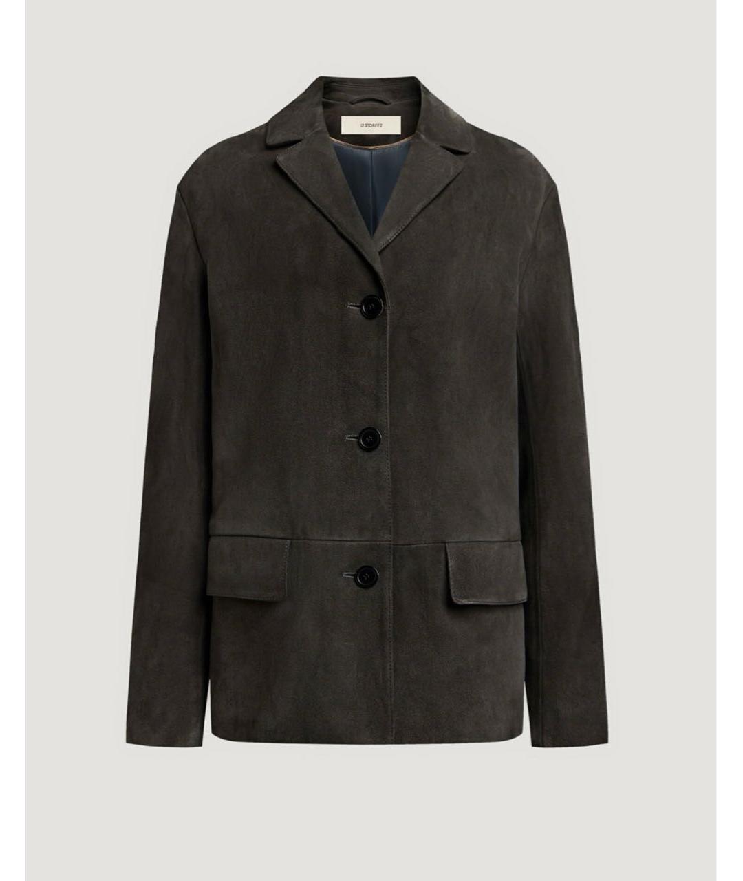 12 STOREEZ Серый замшевый жакет/пиджак, фото 9