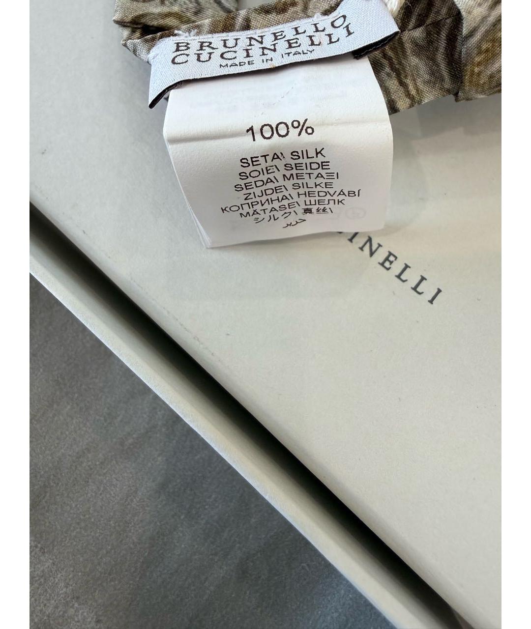 BRUNELLO CUCINELLI Бежевый шелковый бабочка/галстук, фото 3