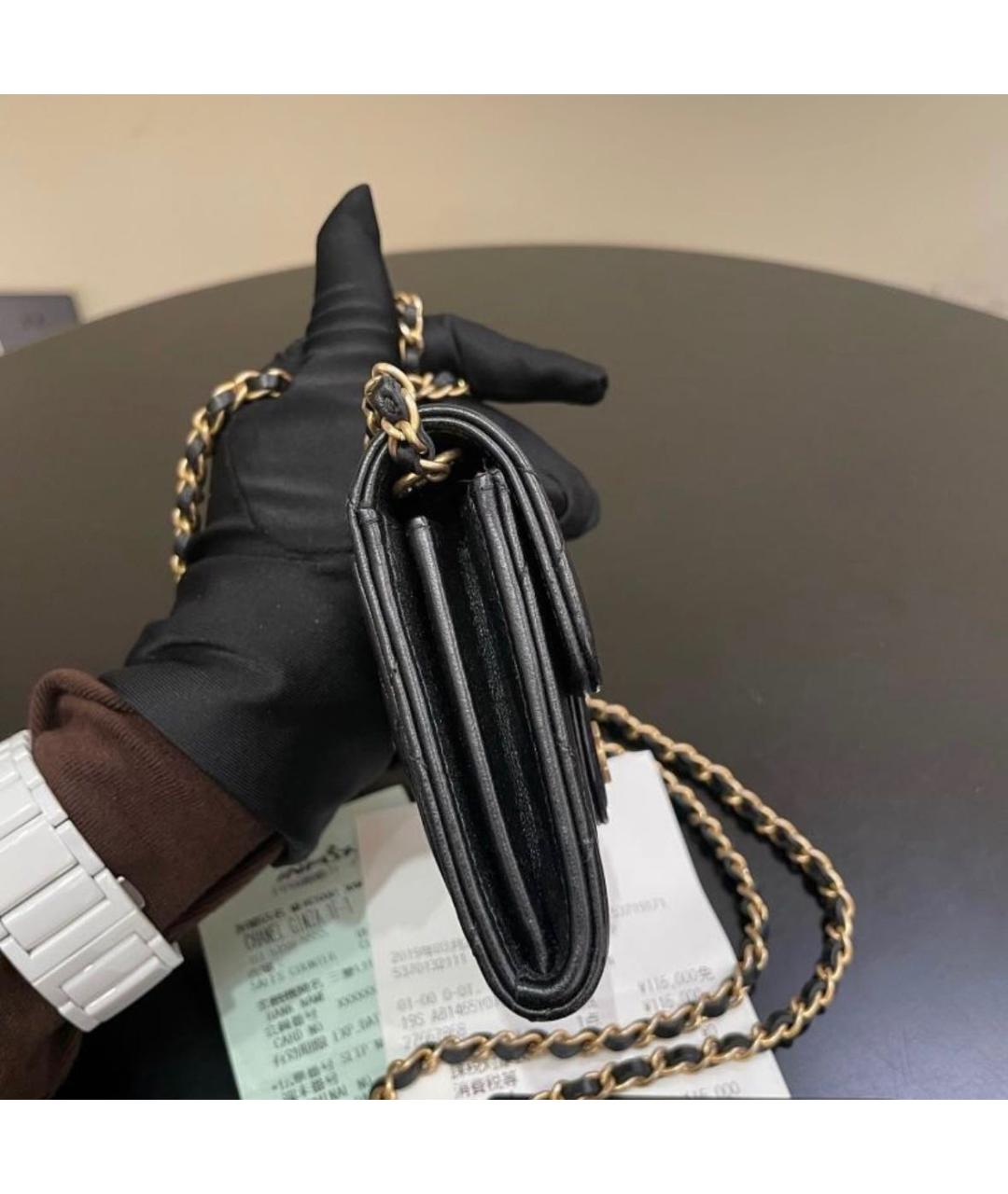 CHANEL Черная кожаная сумка через плечо, фото 6