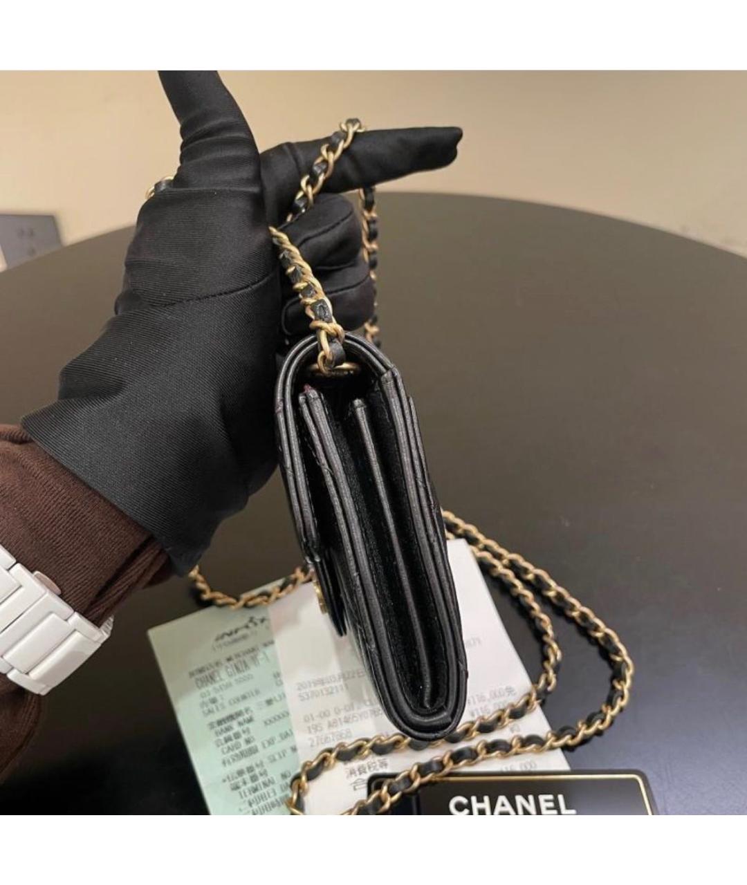 CHANEL Черная кожаная сумка через плечо, фото 5