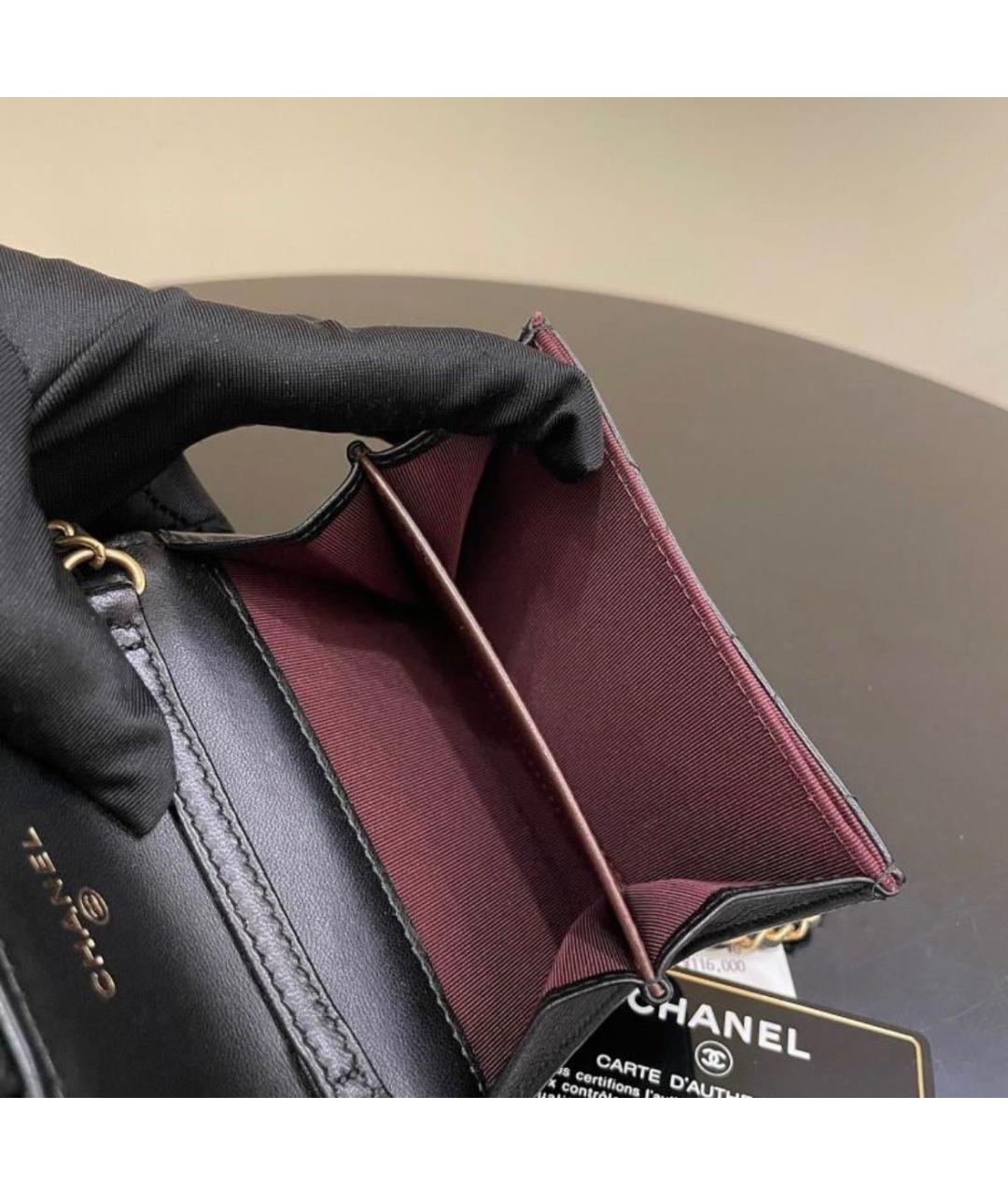CHANEL Черная кожаная сумка через плечо, фото 7