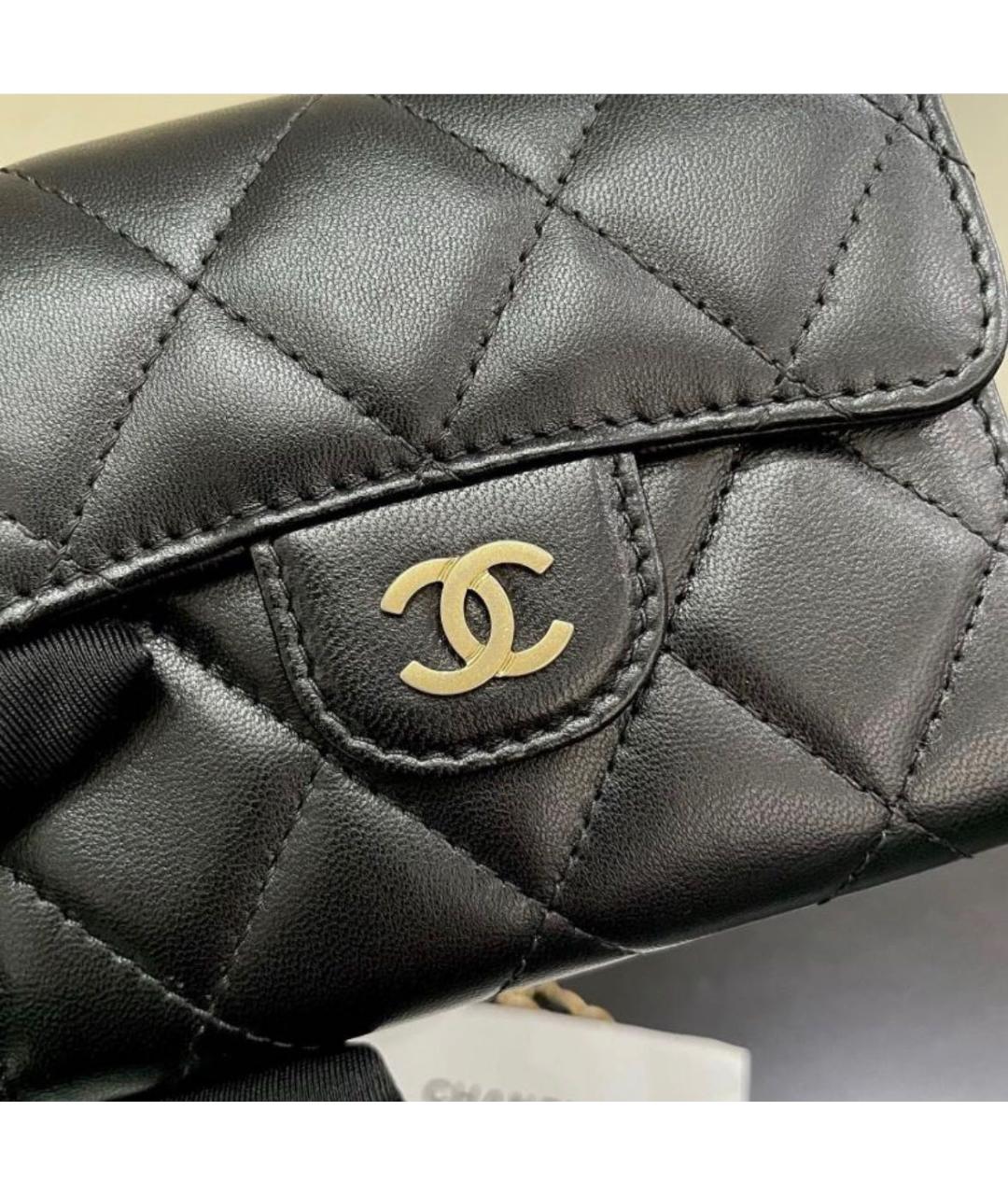 CHANEL Черная кожаная сумка через плечо, фото 4