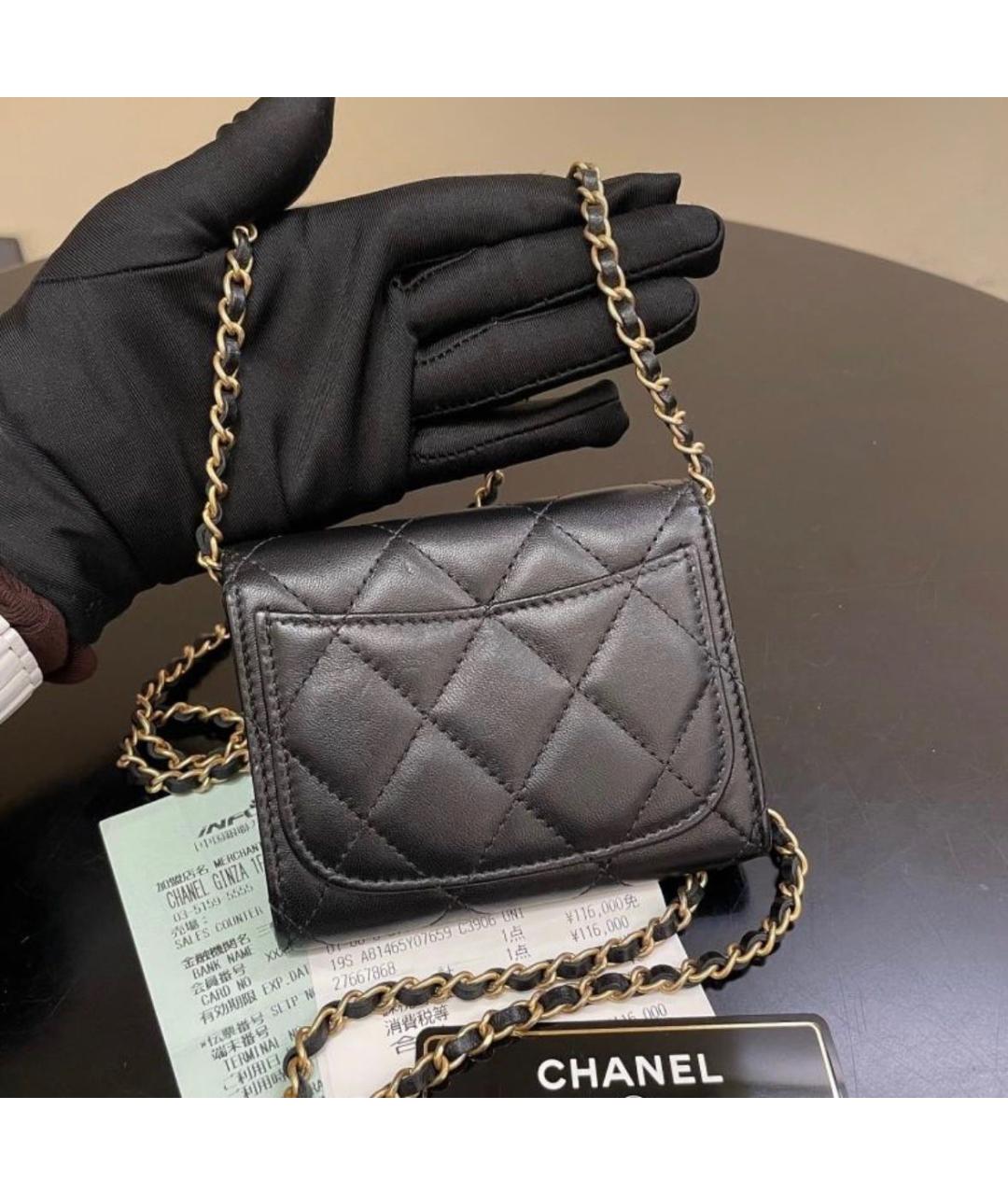 CHANEL Черная кожаная сумка через плечо, фото 3