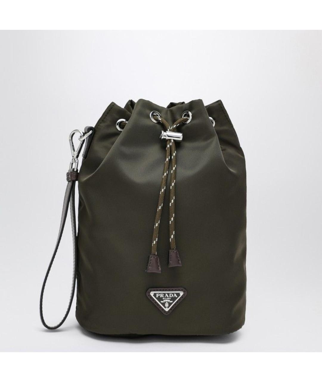 PRADA Зеленая синтетическая барсетка, фото 3