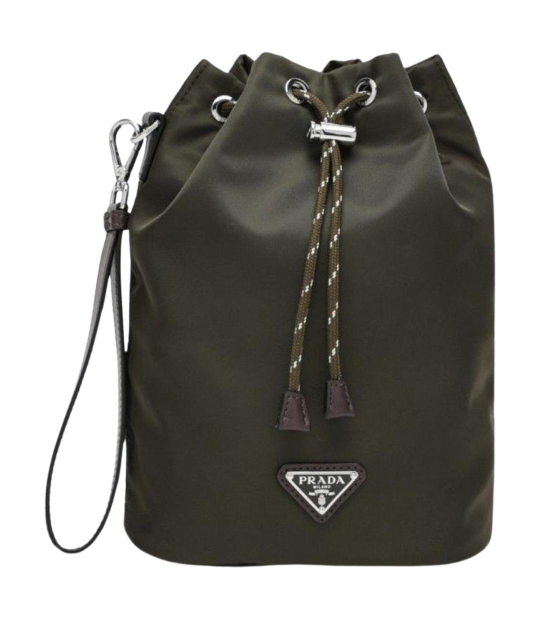 PRADA Зеленая синтетическая барсетка, фото 1