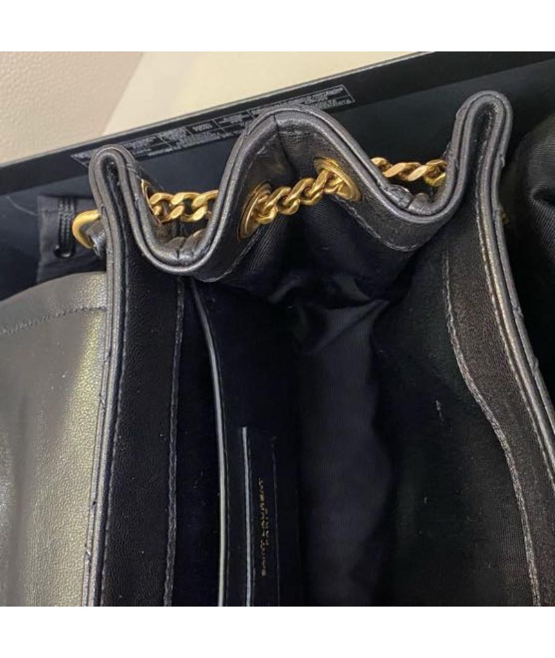 SAINT LAURENT Черная кожаная сумка через плечо, фото 4