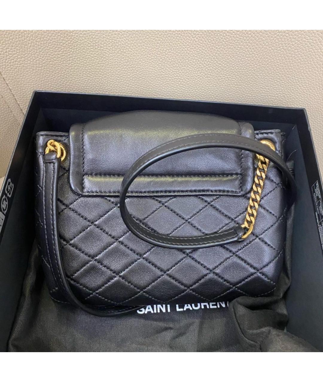 SAINT LAURENT Черная кожаная сумка через плечо, фото 3