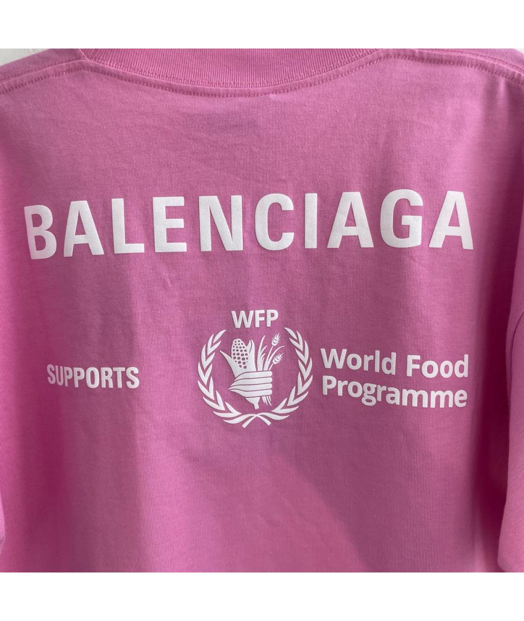 BALENCIAGA Розовая хлопковая футболка, фото 5