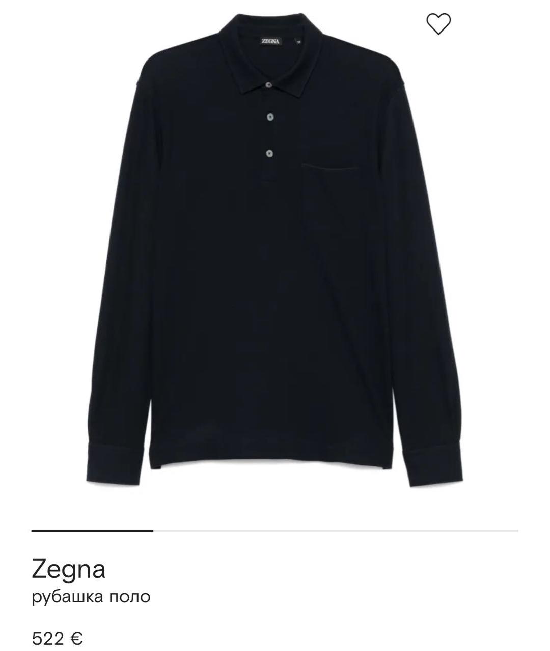 ZEGNA Черное хлопковое поло с длинным рукавом, фото 5