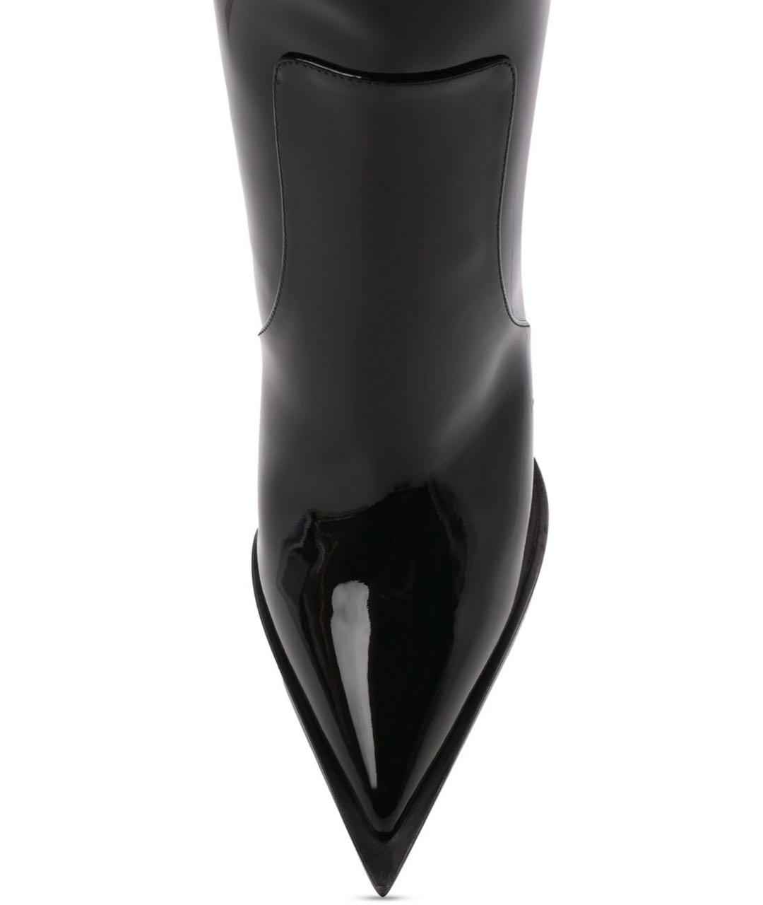 DOLCE&GABBANA Черные ботфорты из лакированной кожи, фото 3