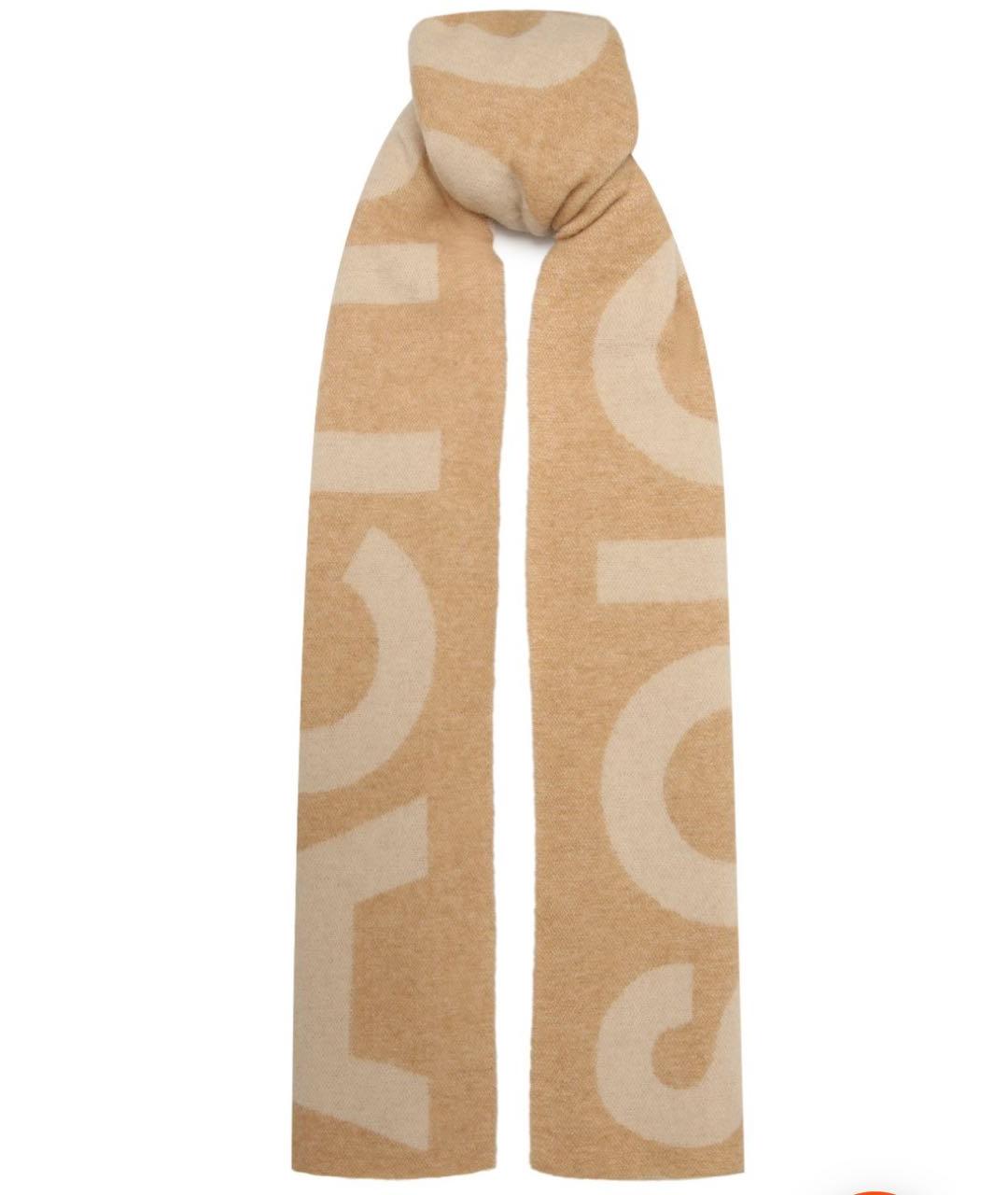 ACNE STUDIOS Бежевый шерстяной шарф, фото 4