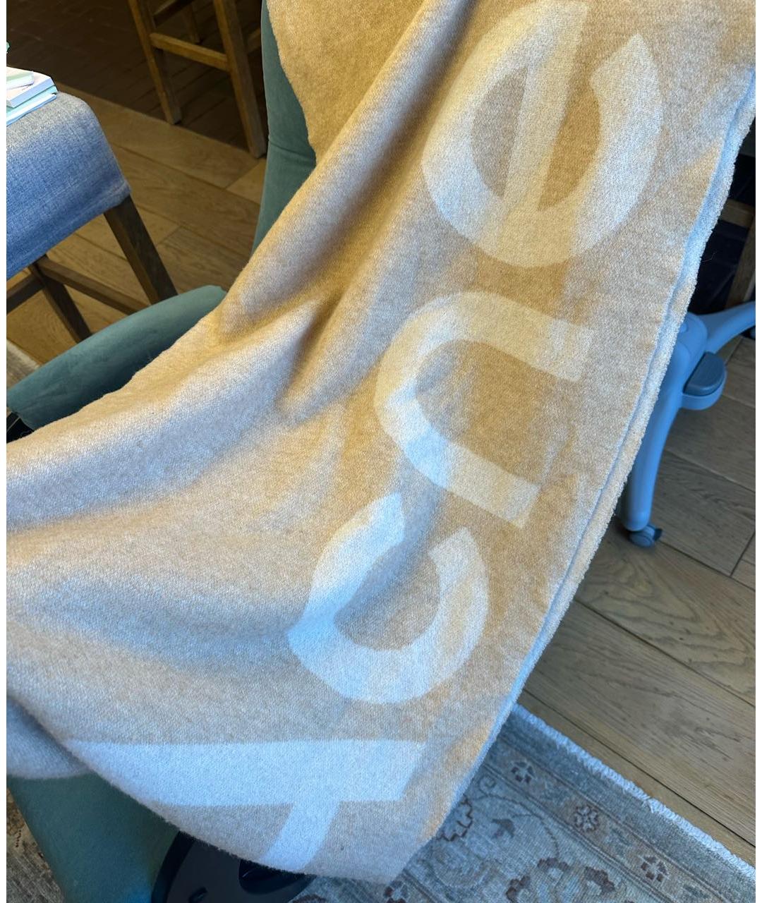 ACNE STUDIOS Бежевый шерстяной шарф, фото 3