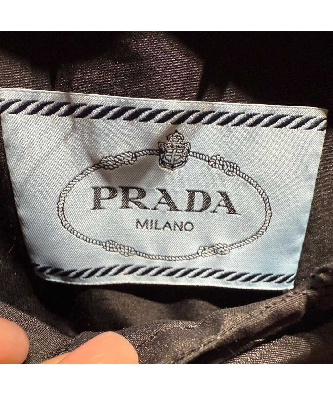 PRADA Черный хлопковый тренч/плащ, фото 3