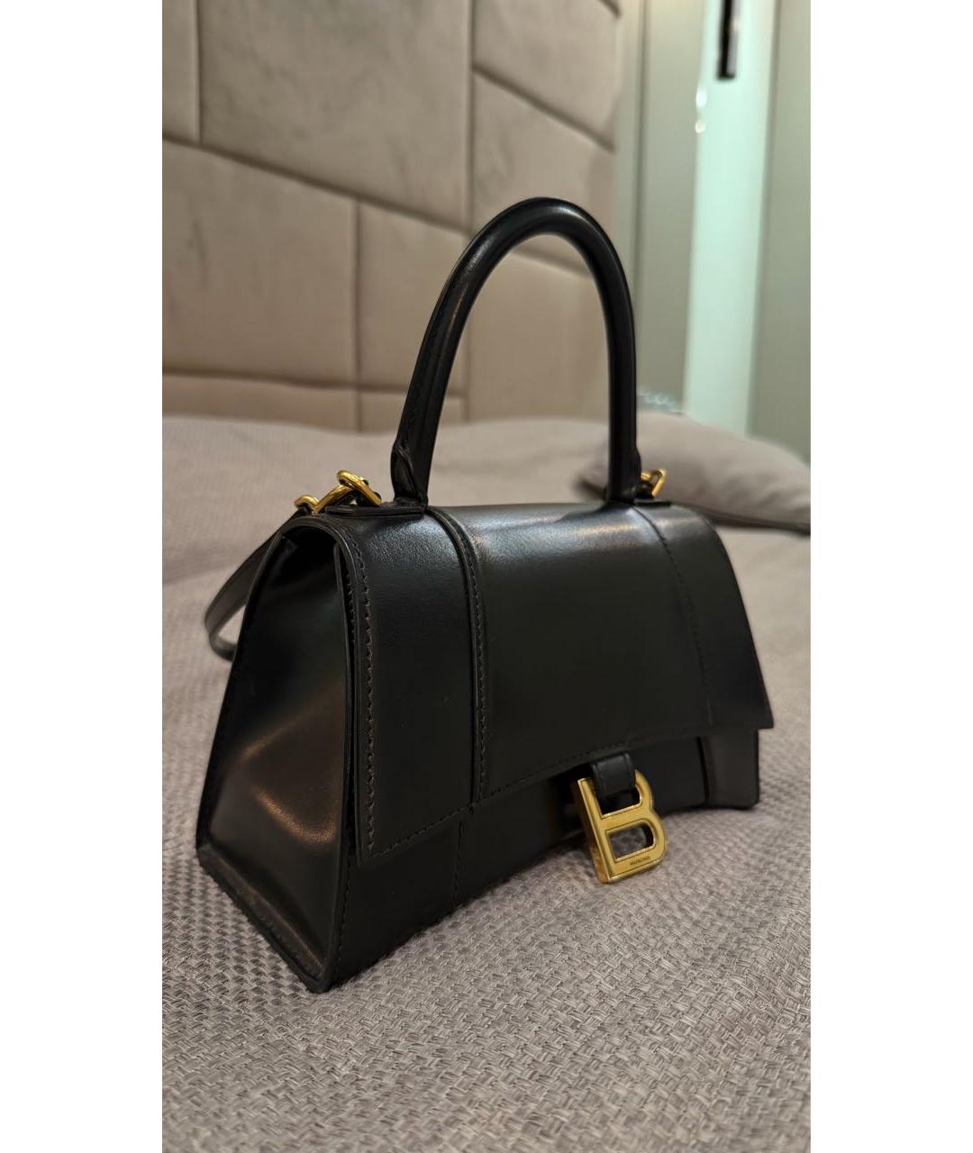 BALENCIAGA Черная кожаная сумка через плечо, фото 2