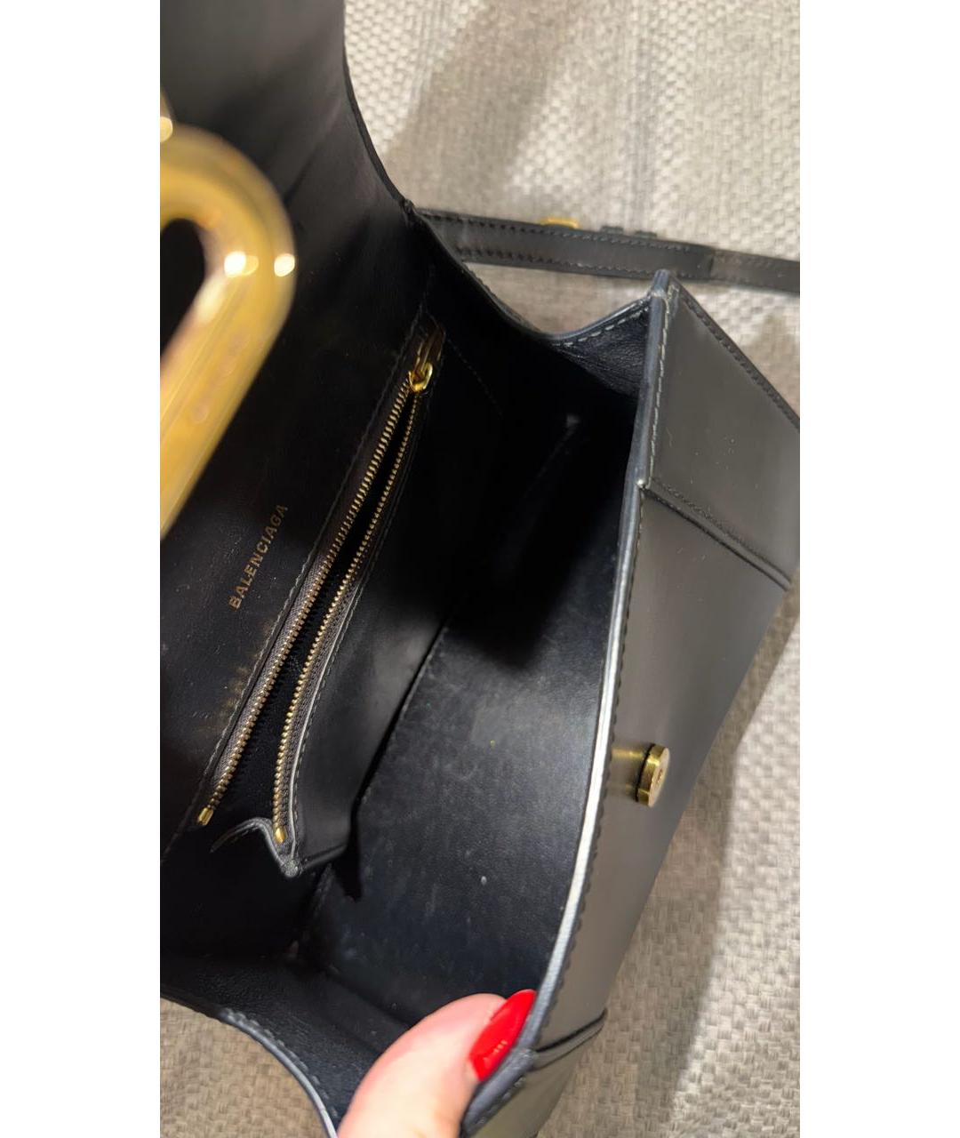 BALENCIAGA Черная кожаная сумка через плечо, фото 5