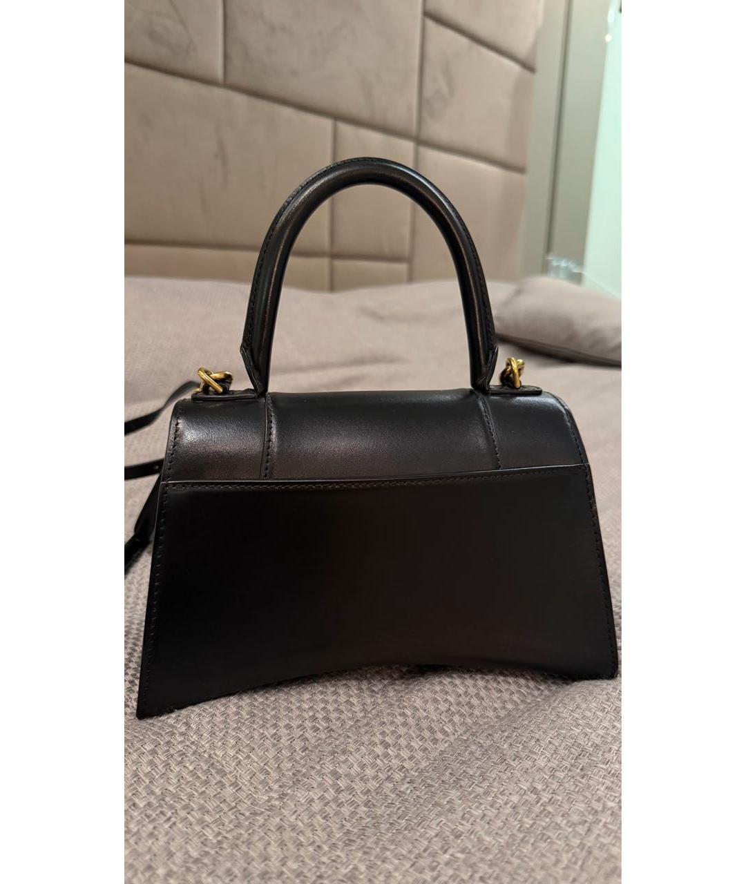 BALENCIAGA Черная кожаная сумка через плечо, фото 4