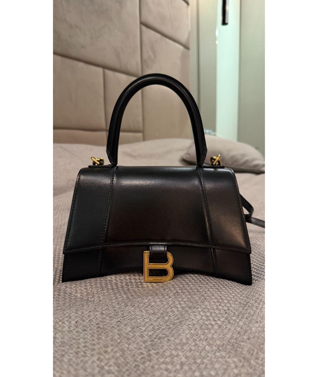 BALENCIAGA Черная кожаная сумка через плечо, фото 6