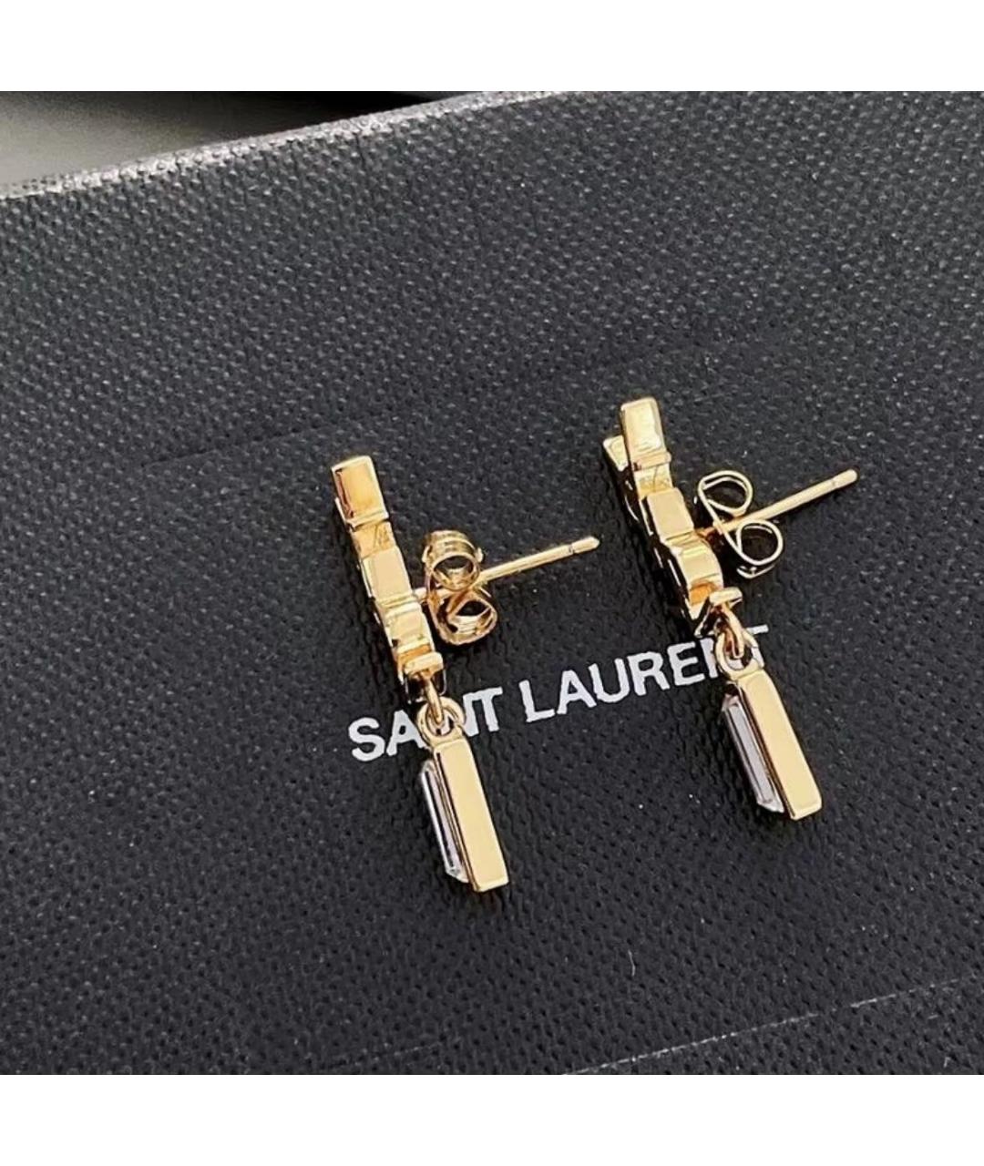 SAINT LAURENT Золотые латунные серьги, фото 4