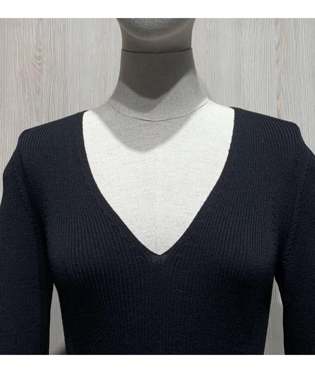 PRADA Черное шерстяное повседневное платье, фото 2