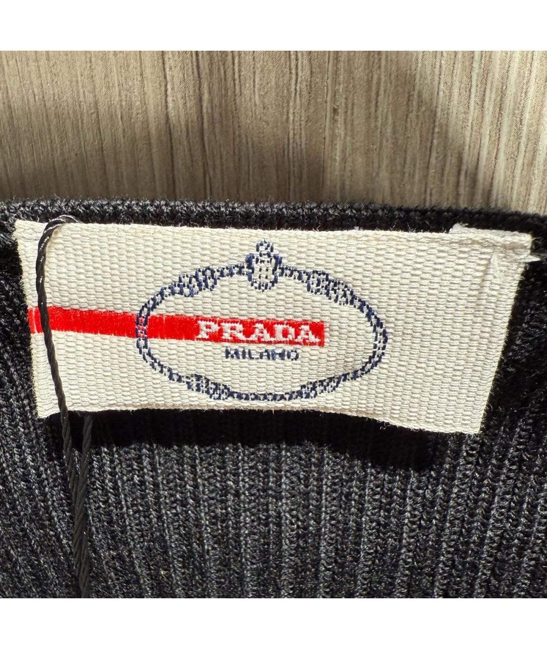 PRADA Черное шерстяное повседневное платье, фото 6