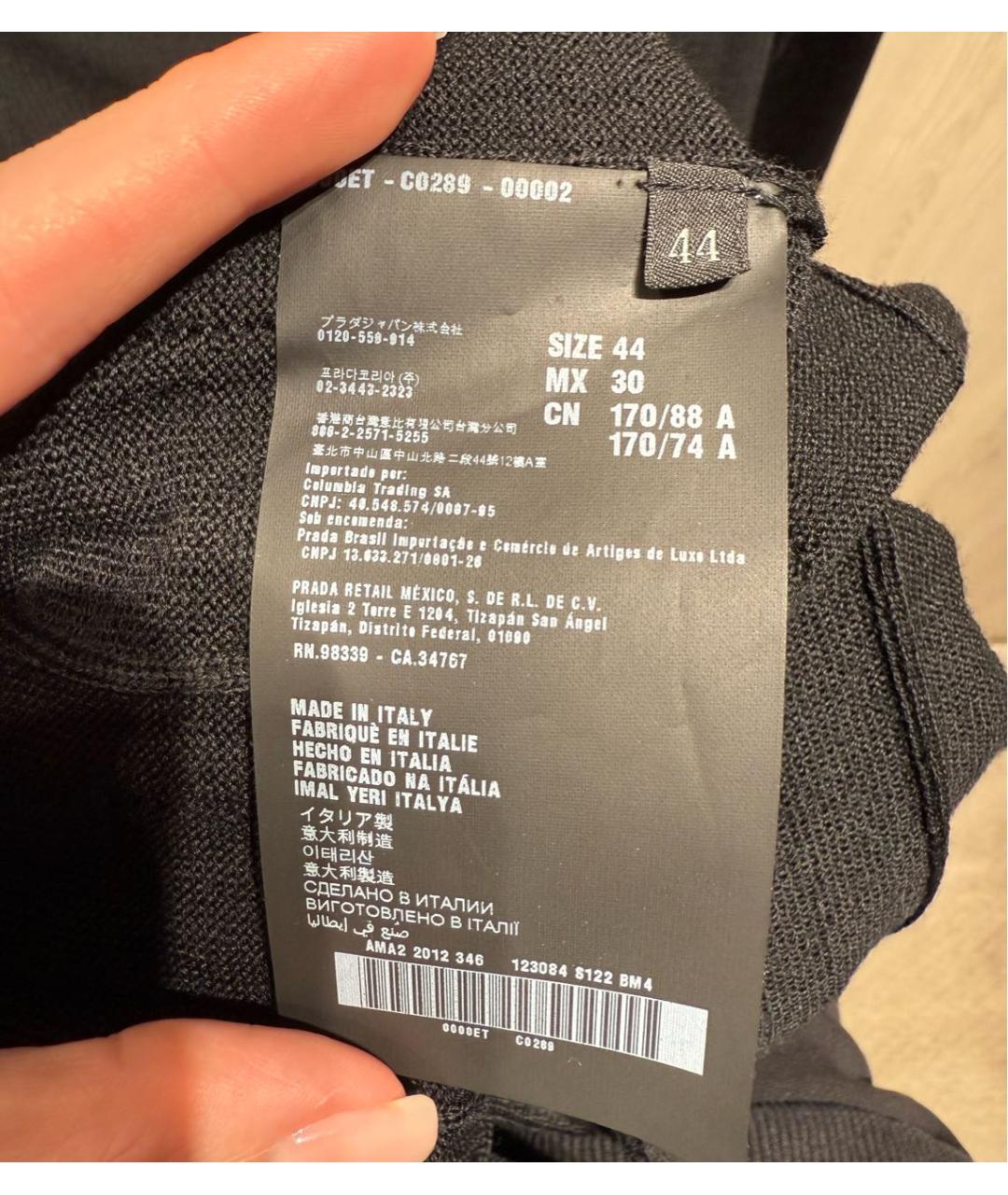 PRADA Черное шерстяное повседневное платье, фото 7