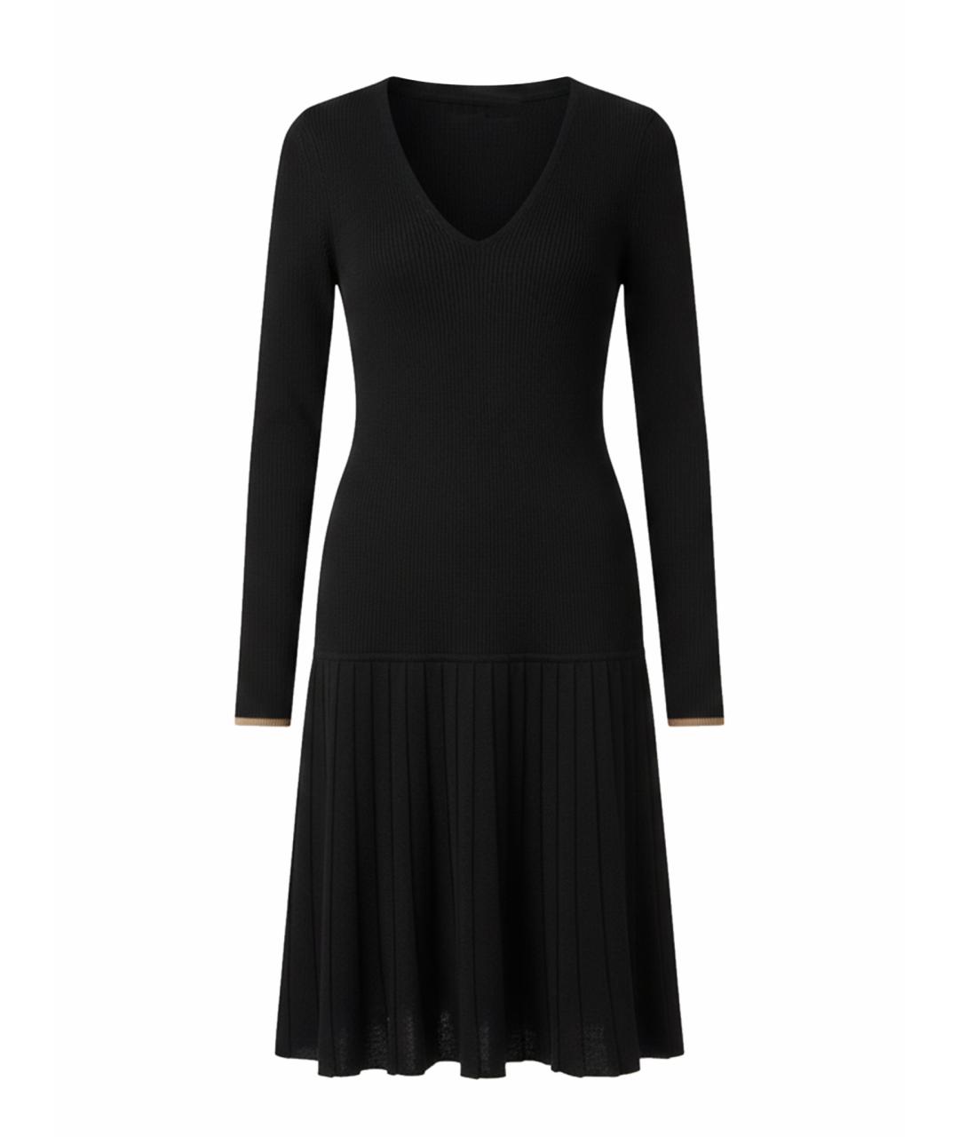 PRADA Черное шерстяное повседневное платье, фото 1