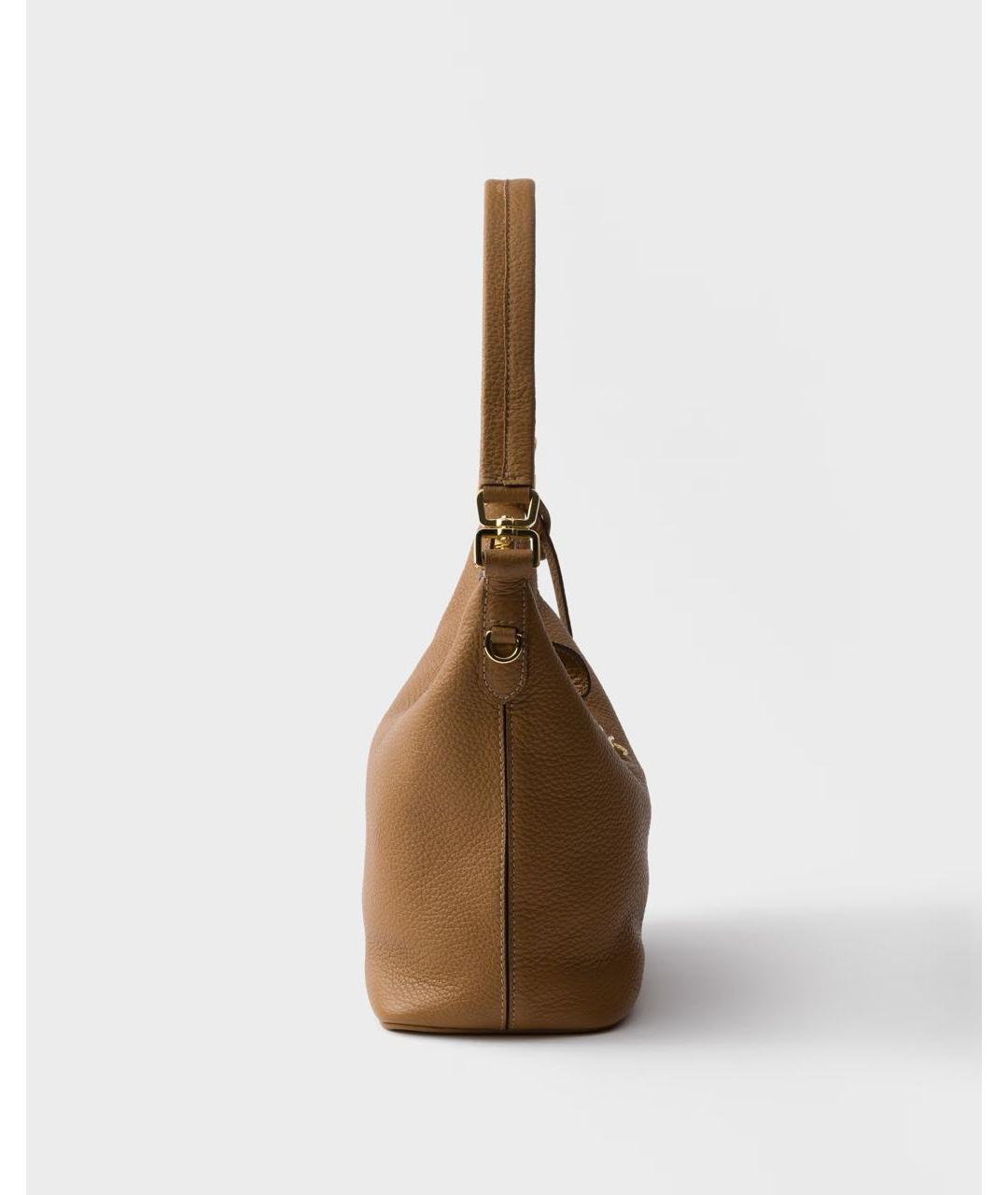 PRADA Коричневая кожаная сумка через плечо, фото 4