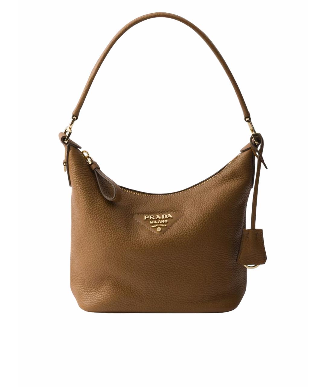 PRADA Коричневая кожаная сумка через плечо, фото 1