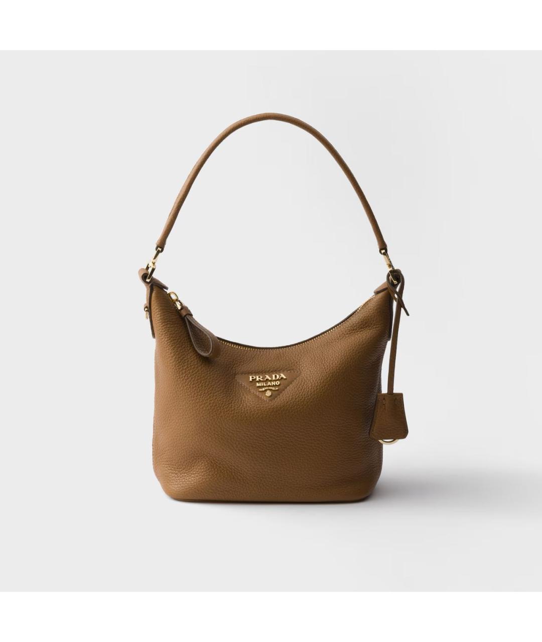 PRADA Коричневая кожаная сумка через плечо, фото 5