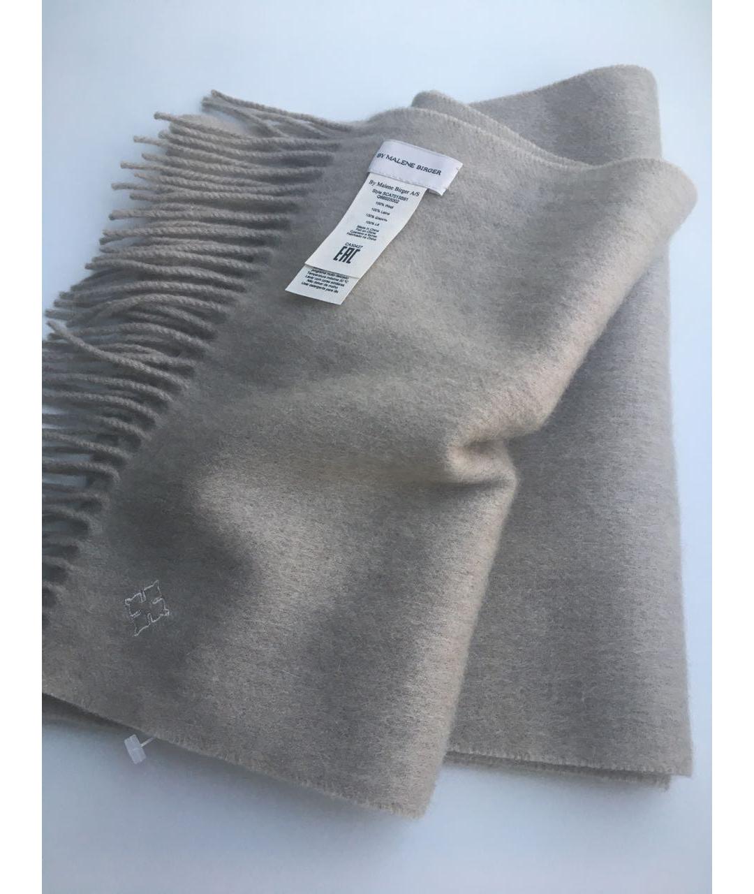 BY MALENE BIRGER Бежевый шерстяной шарф, фото 5