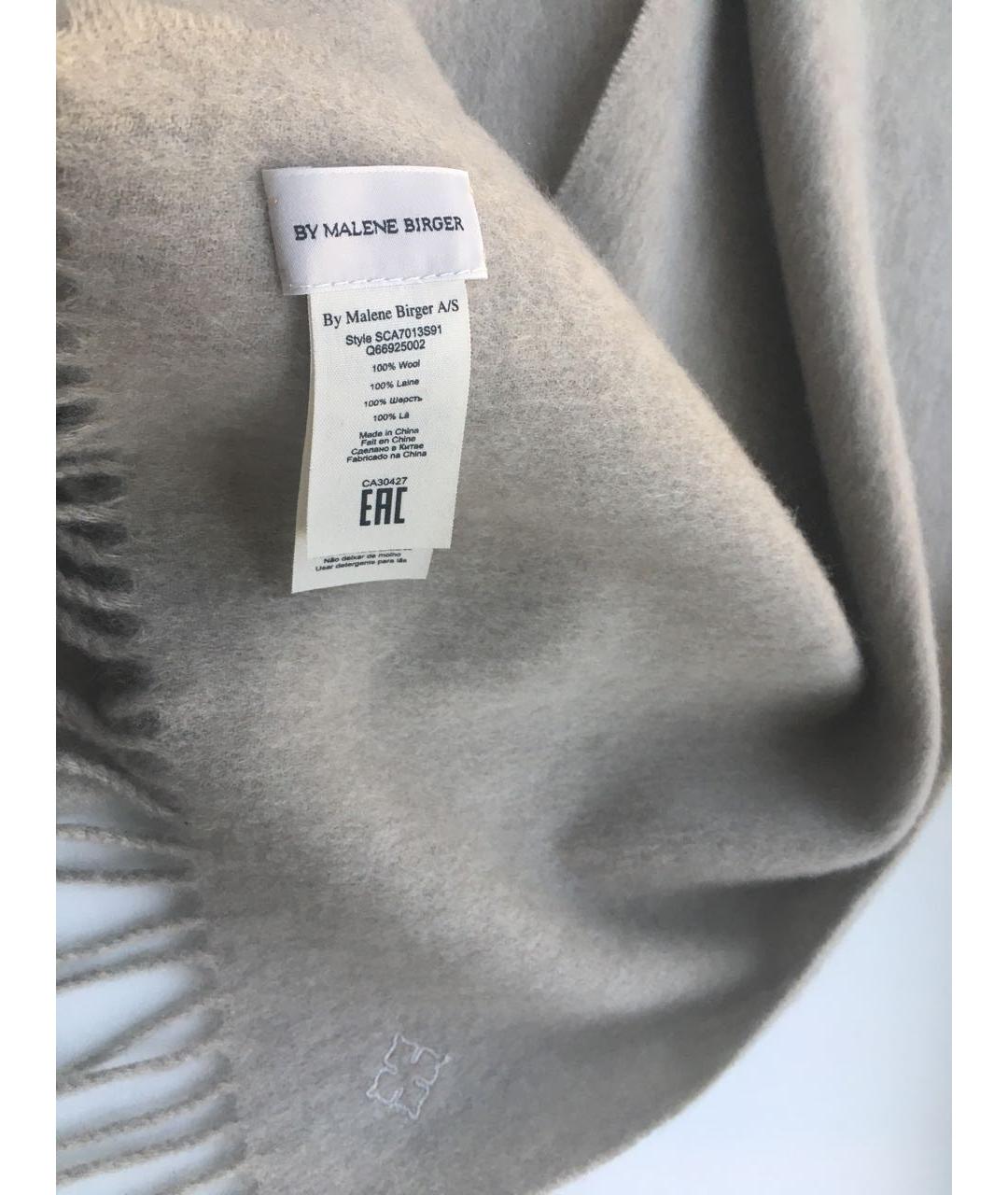 BY MALENE BIRGER Бежевый шерстяной шарф, фото 4