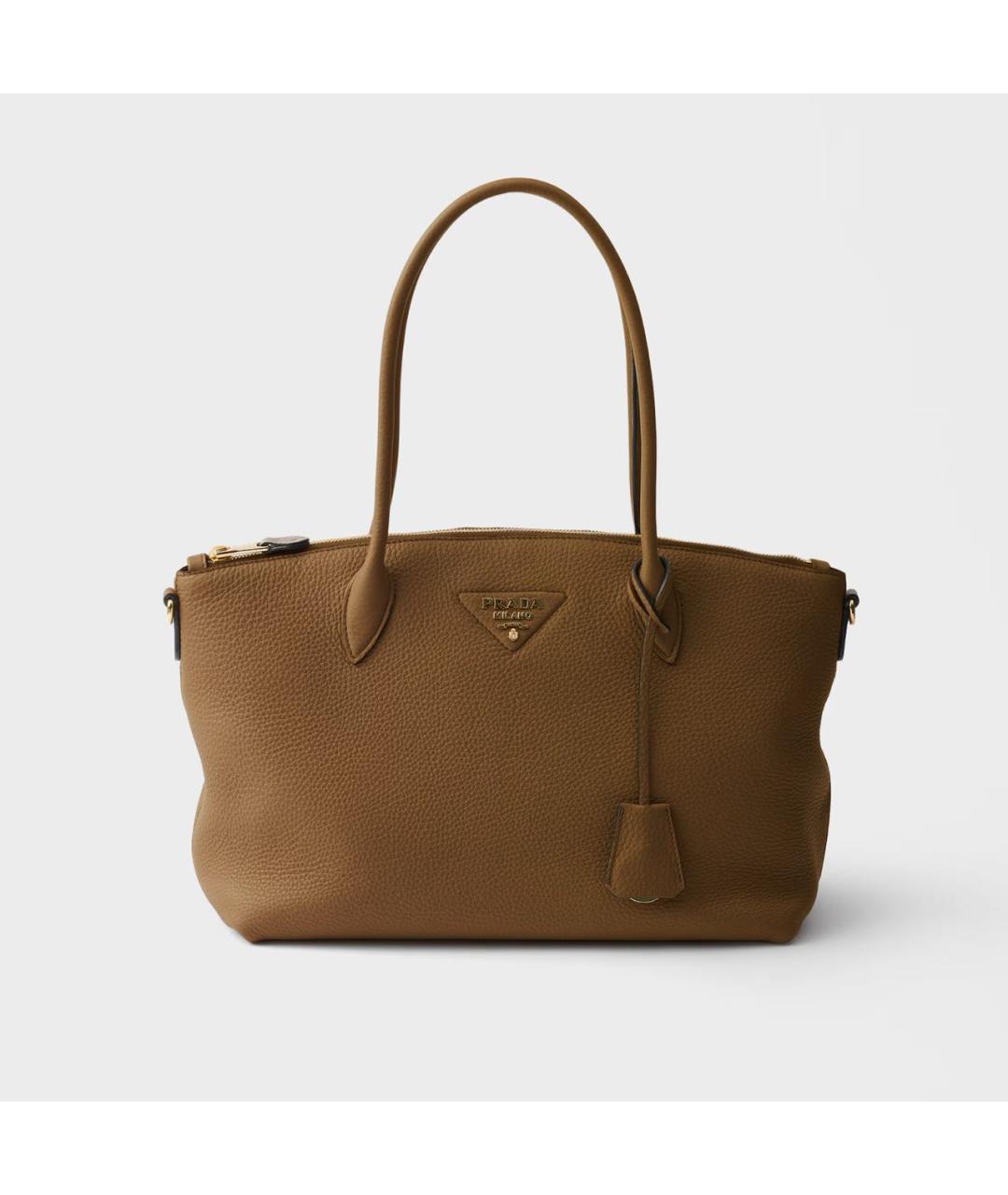 PRADA Коричневая кожаная сумка тоут, фото 4