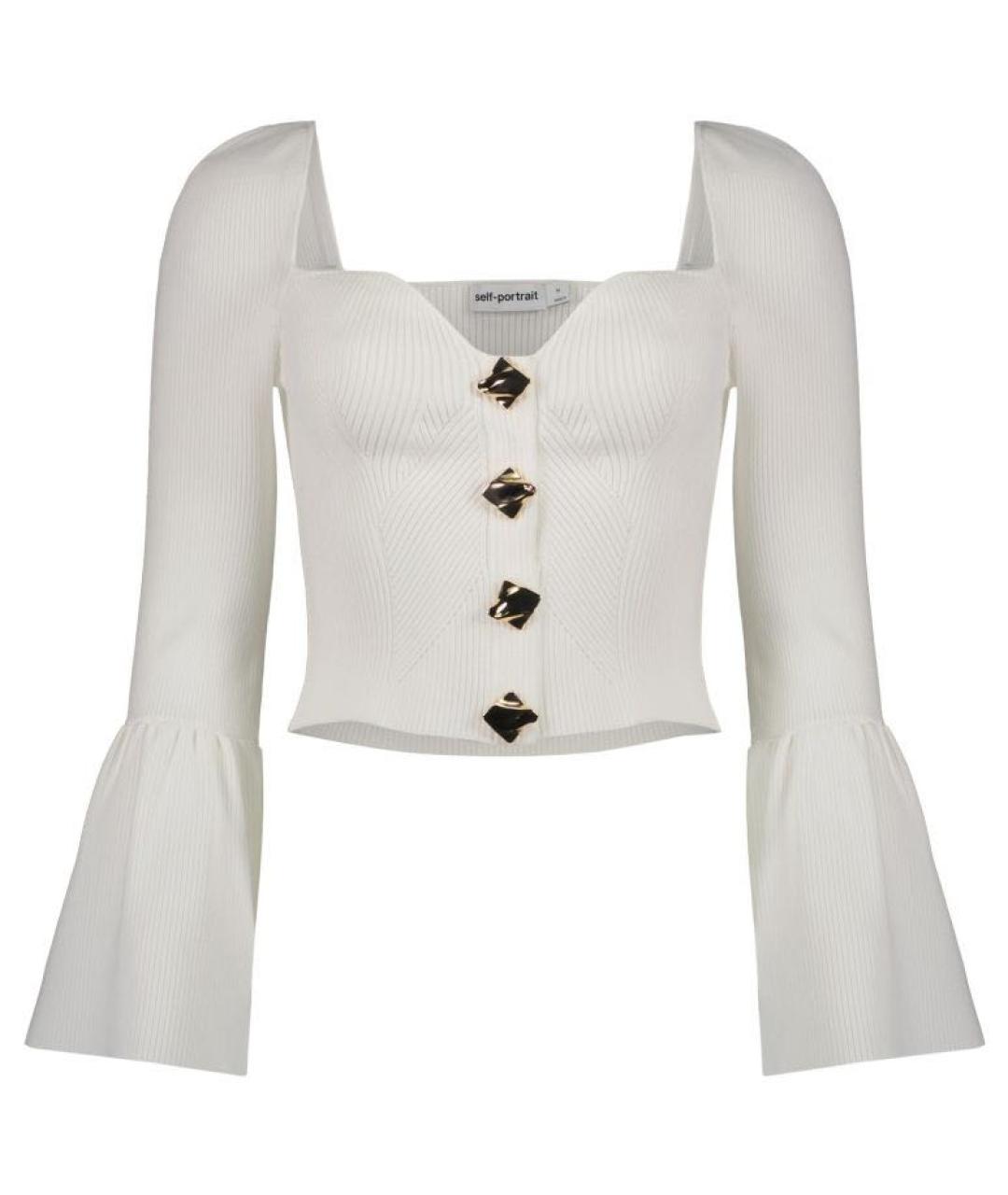 SELF-PORTRAIT Белый вискозный жакет/пиджак, фото 8