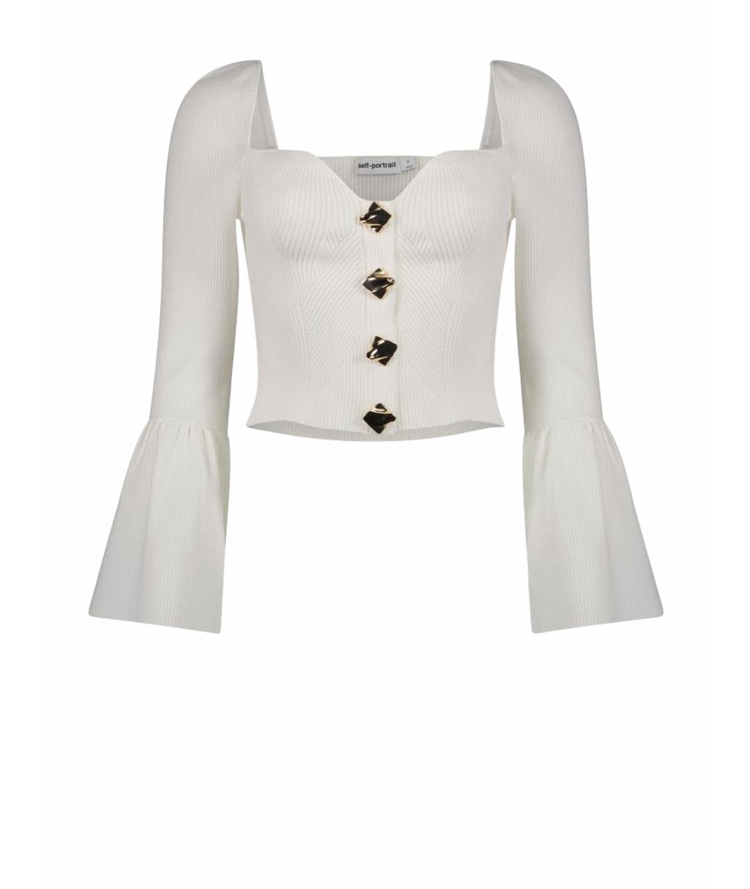 SELF-PORTRAIT Белый вискозный жакет/пиджак, фото 1