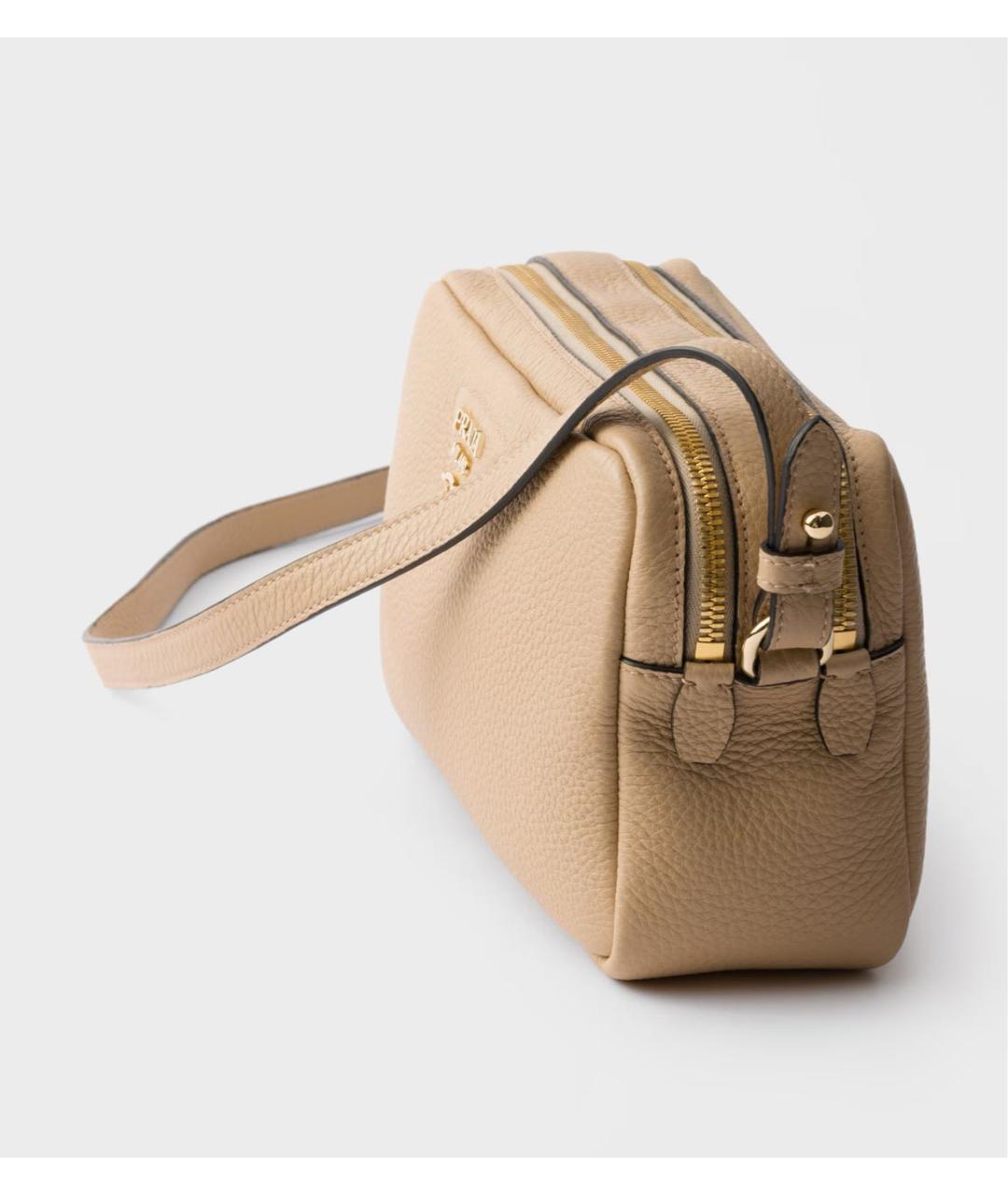 PRADA Бежевая кожаная сумка через плечо, фото 5