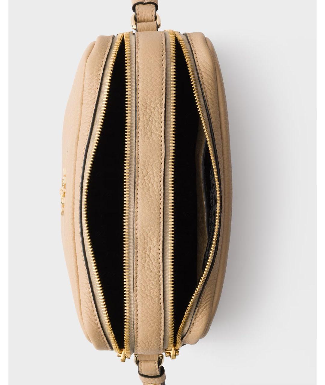 PRADA Бежевая кожаная сумка через плечо, фото 4