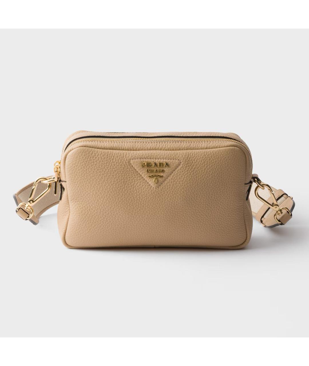 PRADA Бежевая кожаная сумка через плечо, фото 6