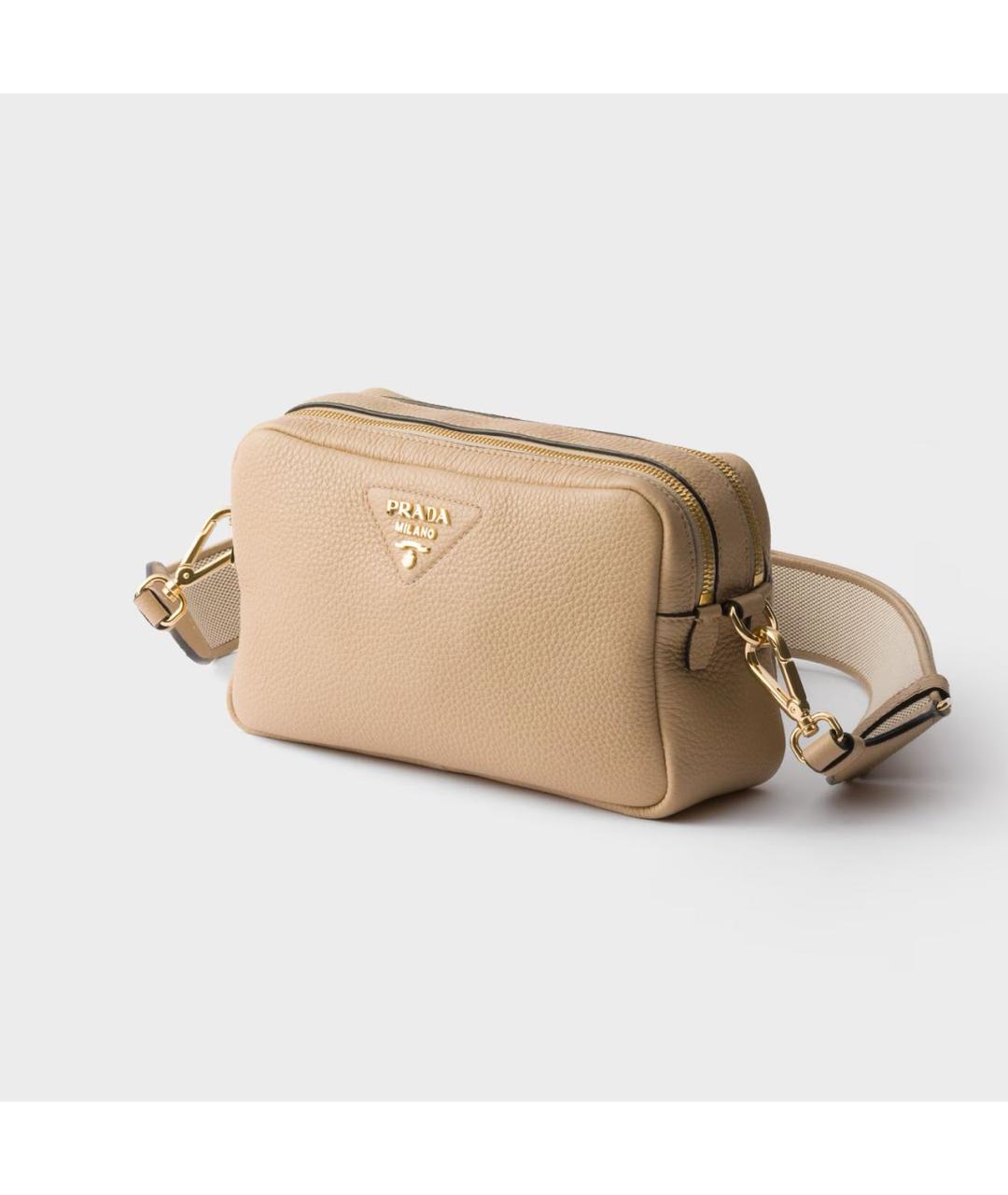 PRADA Бежевая кожаная сумка через плечо, фото 2