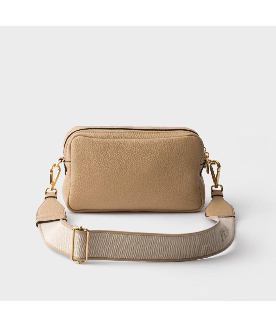 PRADA Бежевая кожаная сумка через плечо, фото 3