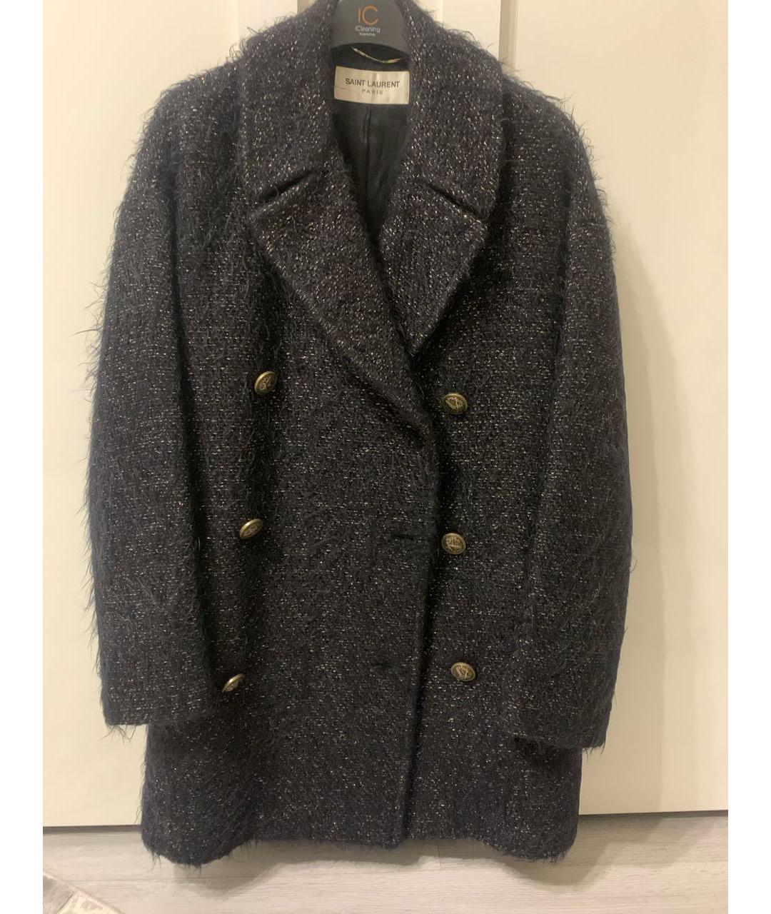 SAINT LAURENT Черное пальто, фото 7