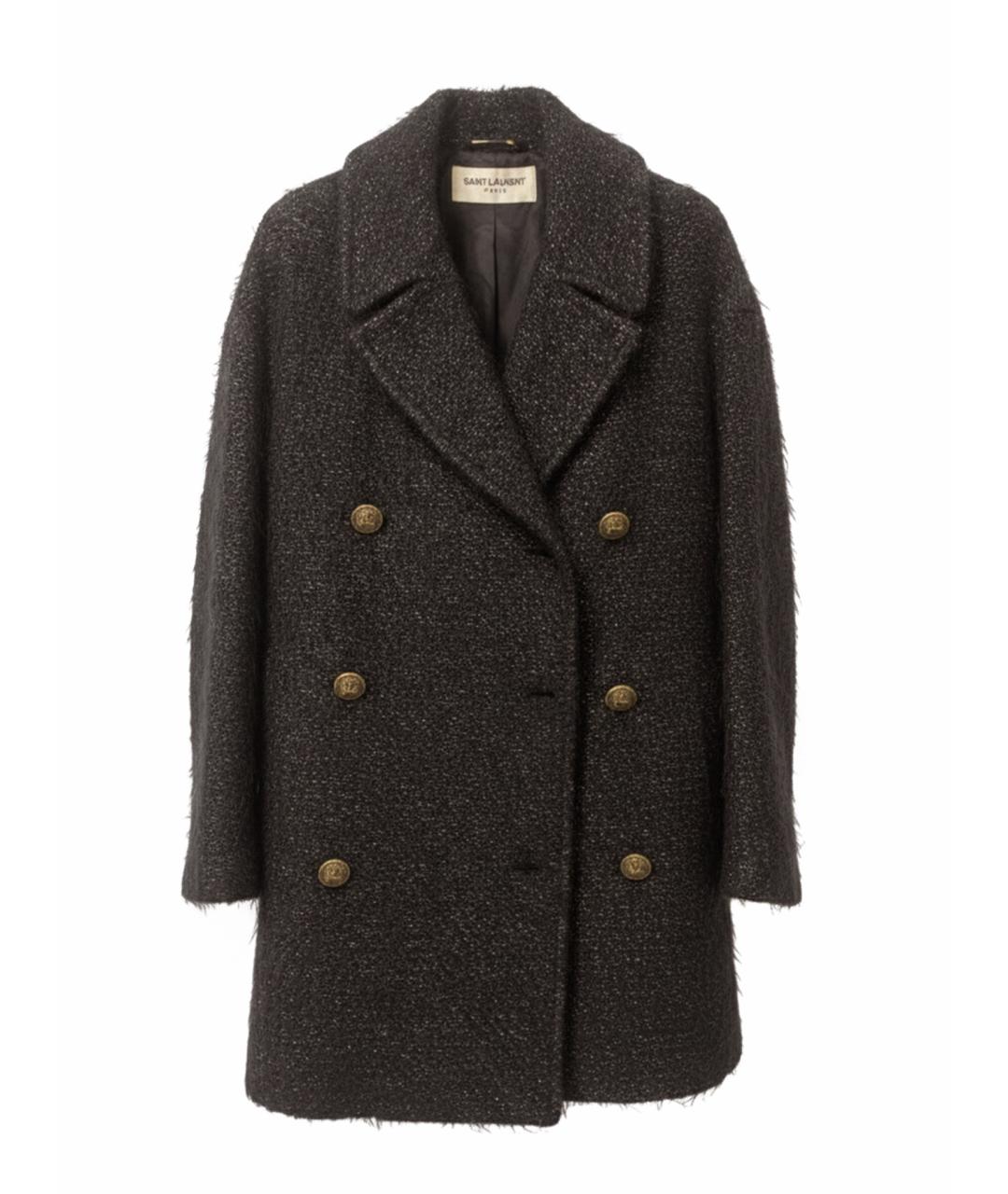 SAINT LAURENT Черное пальто, фото 1