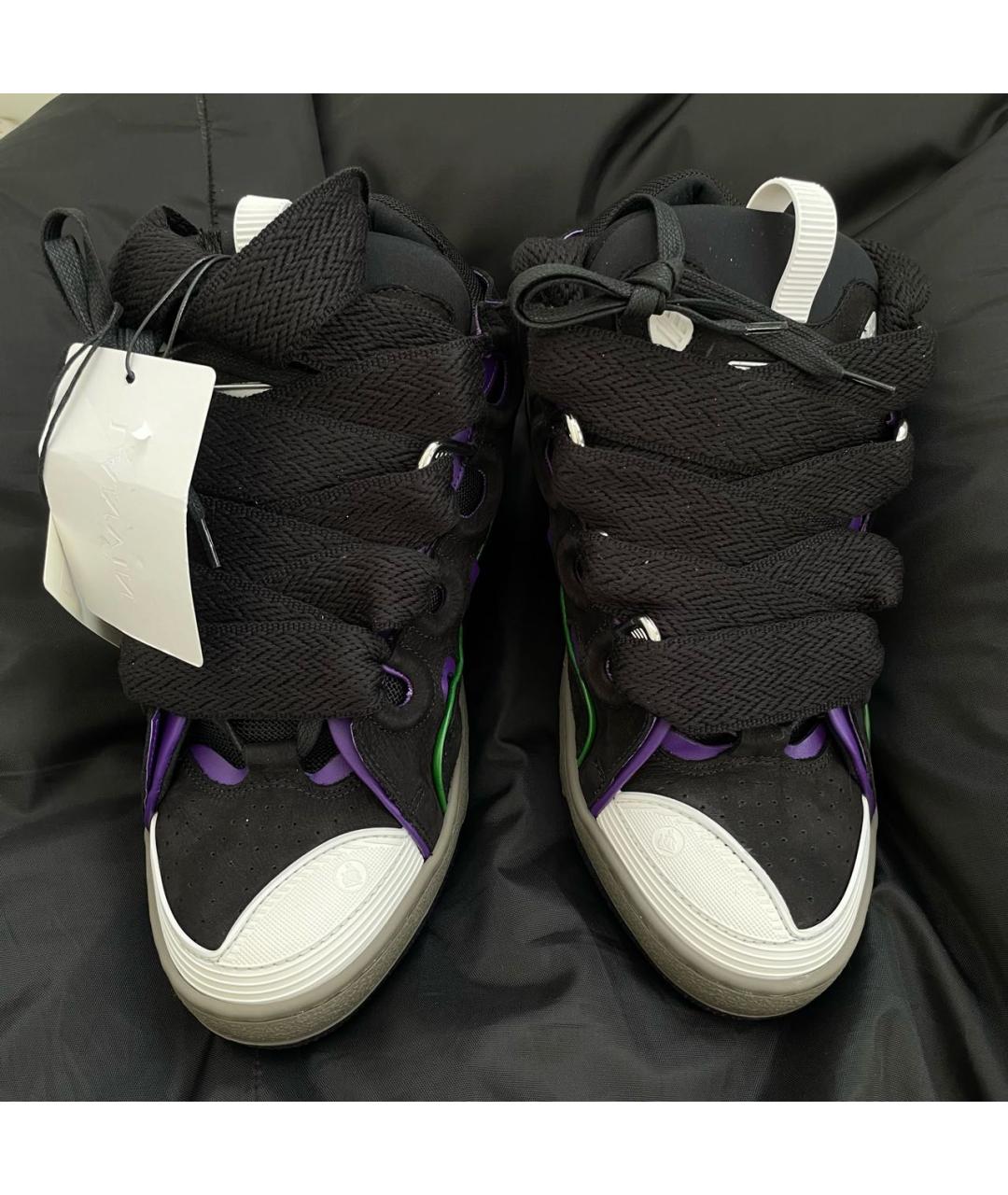 LANVIN Черные низкие кроссовки / кеды, фото 3