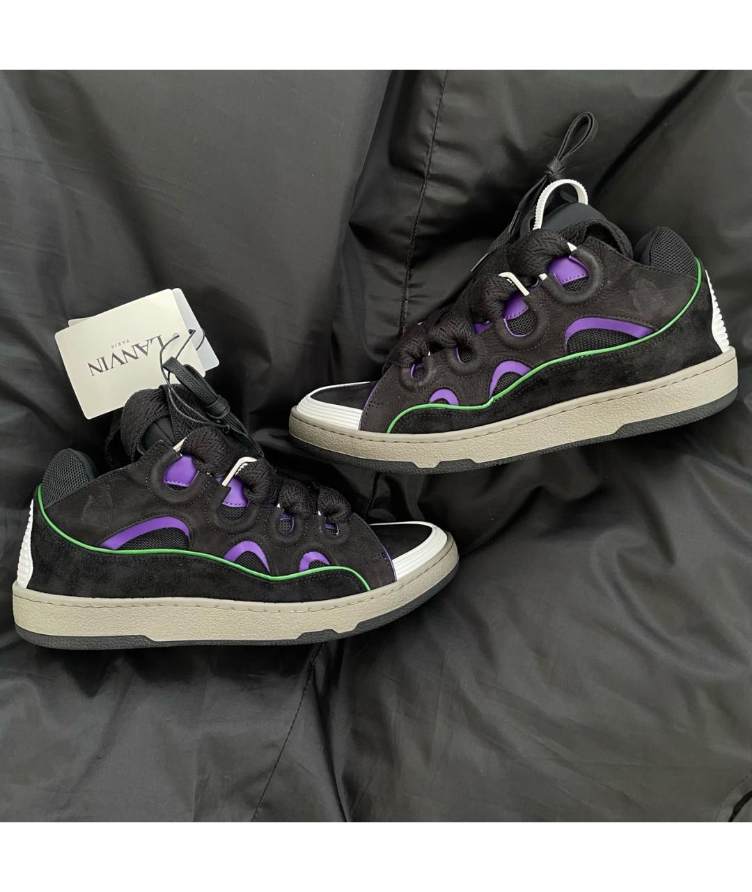 LANVIN Черные низкие кроссовки / кеды, фото 8