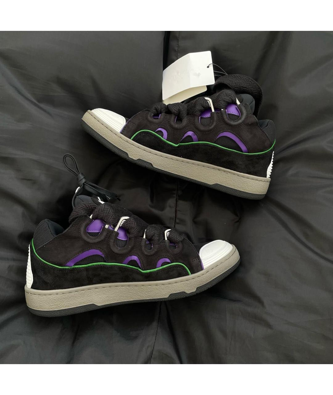 LANVIN Черные низкие кроссовки / кеды, фото 2